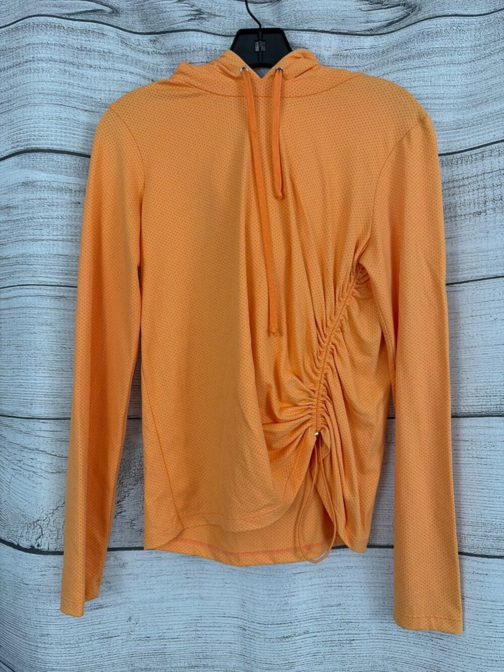 NWT Theory Orange Mesh Simon Throw Lifesaver Hoodie Size M